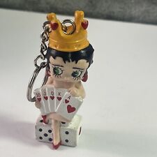 Betty Boop Key Chain Vintage 1994 Queen of Hearts Playing cards Vegas Dice picture
