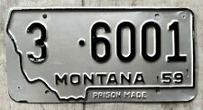 1959 Montana License Plate - Nice Original Paint Condition picture