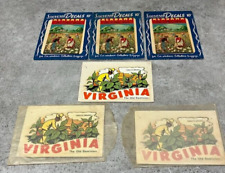 Lot of 6 vintage Alabama the Cotton State and Virginia The Old Dominion decals picture