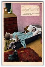 c1910's Couple Sleeping On Bath Tub Clock Bamforth Unposted Antique Postcard picture