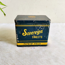 1950s Vintage Sovereign Sweets Pepmint Rolls Confectionery Advertising Tin T174 picture