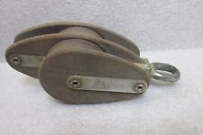VINTAGE NAUTICAL DOUBLE SHEAVE - OFFSET #7DB-FA PULLY By MAIN MARINE ENGLAND picture