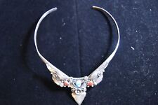 Vtg American Tradition Sterling Silver Turquoise Coral Choker 15