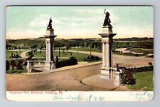 Pittsburg PA- Pennsylvania, Highland Park, Antique, Vintage c1908 Postcard picture