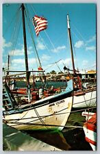 Postcard Sponge Boats John Lelekis Tarpon Springs Florida FL picture