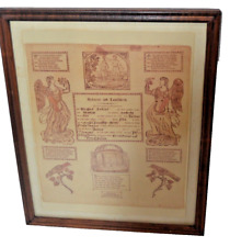 Antique American Baptism Certificate 1816 in German, framed, 12” x 15” picture