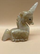 Hand Carved Stone Unicorn Horse Figurine Vintage Old Nice picture