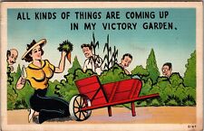 1940s Postcard VICTORY GARDEN Cartoon Humor Comic JC13 picture