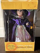 Vintage The Magic Of Halloween Animated Fiber optic Witch Tested EUC With Box picture