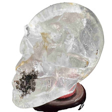 Natural Clear White Quartz Hand Carved Maya Crystal Skull Reiki Healing 1100G picture