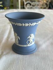 Vintage Wedgwood Blue Lavender White Jasperware Cupid Vase picture