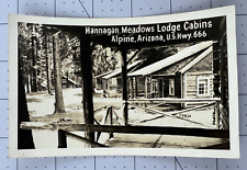 Hannagan Meadow Lodge Cabins, Alpine Arizona Highway 666 RPPC Vintage Postcard picture
