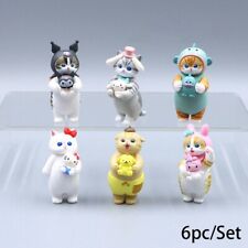 Sanrio Mofusand Figure Toys Hello Kitty Cinnamoroll Mini Model Toy 6pcs picture