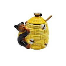 vintage 1980s cracker barrel bee bright bear honey jar picture