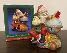 VTG Ceramic Santa Globe Candle Holder Handmade Christmas by Play By Play - MINT picture