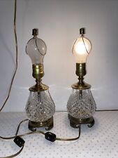 Vintage Pair of Genuine Waterford Crystal Table Lamps End Table Lights “tested” picture