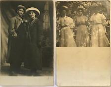 2 Postcards RPPC's Stayton, Oregon Couple Edwardian Girls 1912 1908 Antique picture