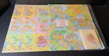 VTG 1987 Current Baby Wrapping Paper Gift Wrap Lot 4 Full Sheets + 2 Gift Cards picture