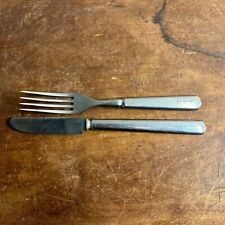 Vintage 1950s United States Navy Stainless Steel Fork Spoon Marked USN picture