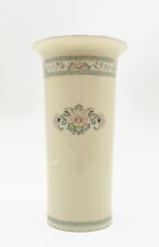 Lenox Charleston Vase 8.5” Tall Beige With Embossed Floral Accents Excellent picture