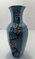 Vtg Chinese Blue w Blossoms Vase Hand Painted Republic Of China Decor Decorative picture