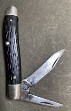 Old WARDS PEANUT POCKET KNIFE JACK Vintage Rough Black VGC  Clean Sharp picture