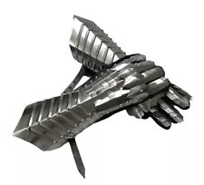 Medieval Gauntlet Steel Gloves Pairs ~ Functional Gauntlets Armor GlovesSilver picture
