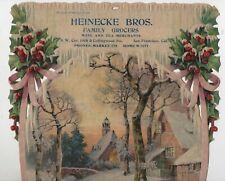  1912 Die Cut Christmas Advertising Calendar Heinecke Grocers Noe Valley SF CA  picture