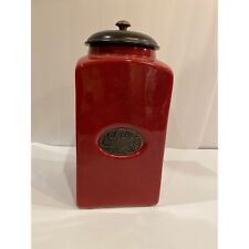 Pier 1 India Red Canister With Lid 11in picture