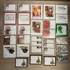 Vintage Christmas Decorative Gift Tags Stickers Present Holiday Mixed Lot Of 30 picture