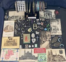 Vintage-now Junk Drawer Lot (48B) Postcards, Costume Jewelry, Miscellaneous  picture
