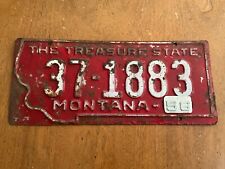 1956 Montana License Plate Tag 1955 37-1883 Daniels picture