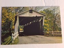 Everett Road Covered Bridge Boston Township Summit County Ohio Postcard #102 picture