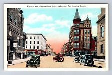 Lebanon PA-Pennsylvania, Eighth & Cumberland Streets, Souvenir Vintage Postcard picture