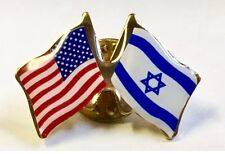 SUPPORT ISRAEL USA Friendship Flag Lapel pin  *MADE IN USA*  Patriotic hat tack picture
