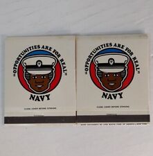Lion Match Co. Large Navy Matchbook Black Sailor Lot Of 2 picture