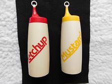 Vintage Plastic Ketchup and Mustard Squirt Bottles Used 1970’s  Set picture