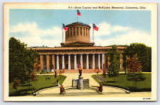 Columbus OH-Ohio, State Capitol, McKinley Memorial, Vintage Antique Postcard picture