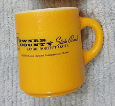 Old 1976 Bicentennial Yellow Hazel Atlas Glass Mug Towner State Bank Cando ND picture