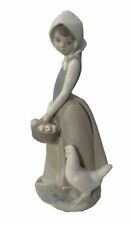 Vtg Lladro Zephir Porcelain Girl w/ Basket of Chicks-8.5” Figurine-Retired 1982 picture