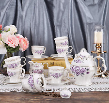 English Style Porcelain Tea Set Floral Vintage China Teapot Wedding Gift for Her picture