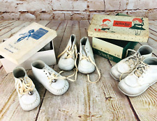 lof of 3 pairs of baby walking shoe white leather picture
