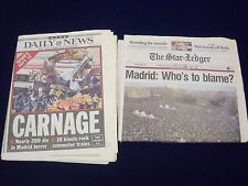 2004 MADRID TRAIN BOMB NEWSPAPER LOT OF 2 - GREAT COVERAGE & PHOTOS - NP 1872 picture