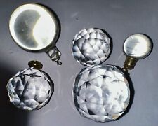 Antique Lot of 5 Center Crystal Prism Orbs for Chandelier Refurbish or Repair picture