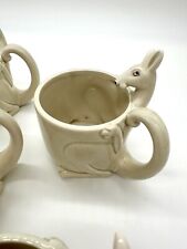 Fitz & Floyd Set Of 6 Kangaroo Mugs 1977 Ceramic Coffee Cups 3