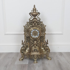 French Louis XIV Style Brass Gilt Mantel Clock - F256 picture