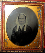 1/6th Size Ambrotype of older lady in half case picture