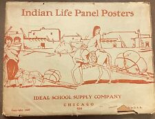 1927 antique ideal school supply company chicago indian Native American posters picture