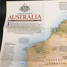 Vintage Feb 1988 National Geographic Australia A Traveler's Look Map 27x25 picture