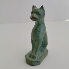 Vintage Brass Sphynx Cat Figurine Patina Coated Sitting Figure picture